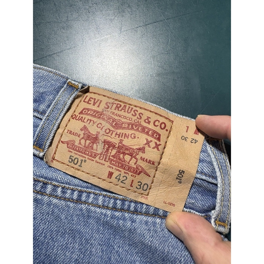 Vintage 80s Levi's 501 Button Fly Denim Jeans Straight Leg 38x30 Mint Condition - Picture 11 of 16